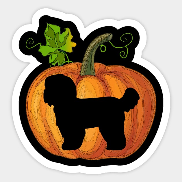 Shih tzu in pumpkin Sticker by Flavie Kertzmann